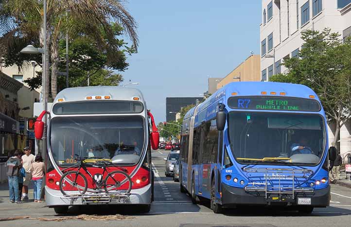 LA Metro Rapid 9577 & Big Blue Bus 5302 NABI 60-BRT